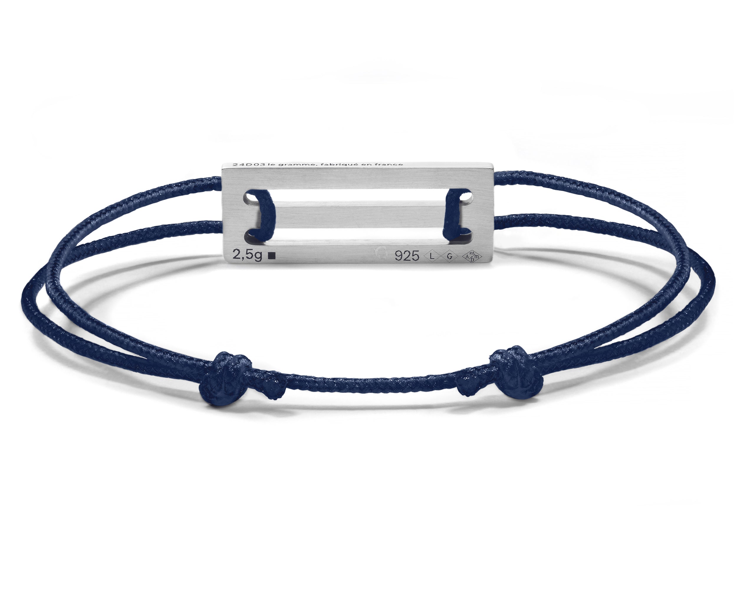 perforated navy blue cord bracelet le 2.5g