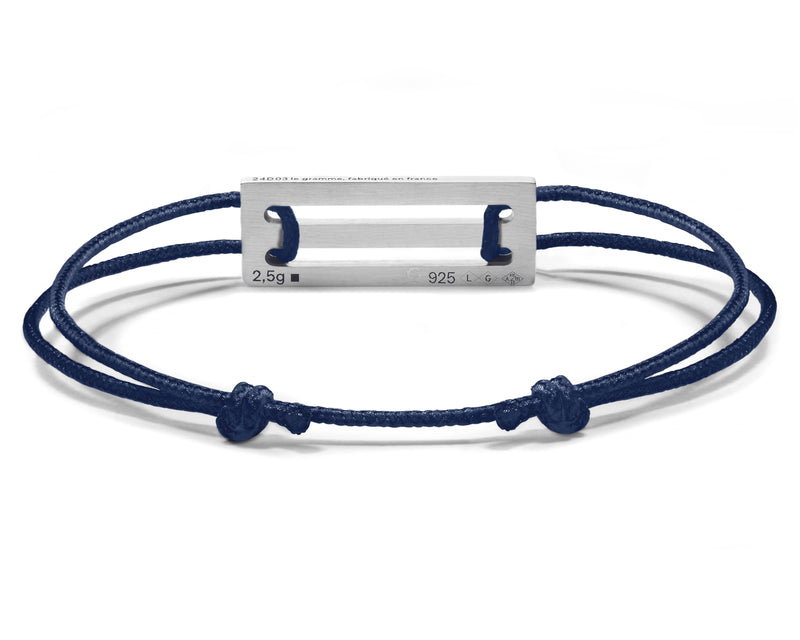 perforated navy blue cord bracelet le 2.5g