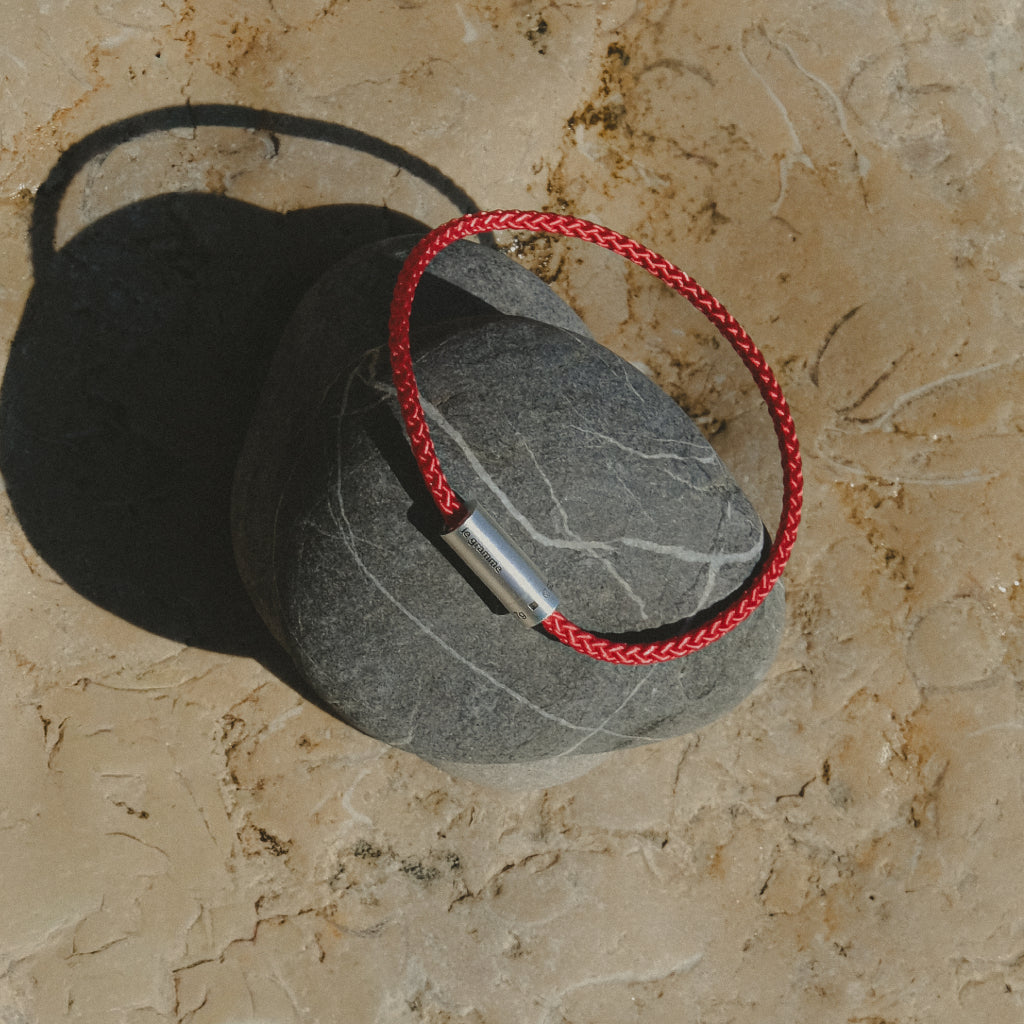 focus on: red nato cable bracelet le 7g