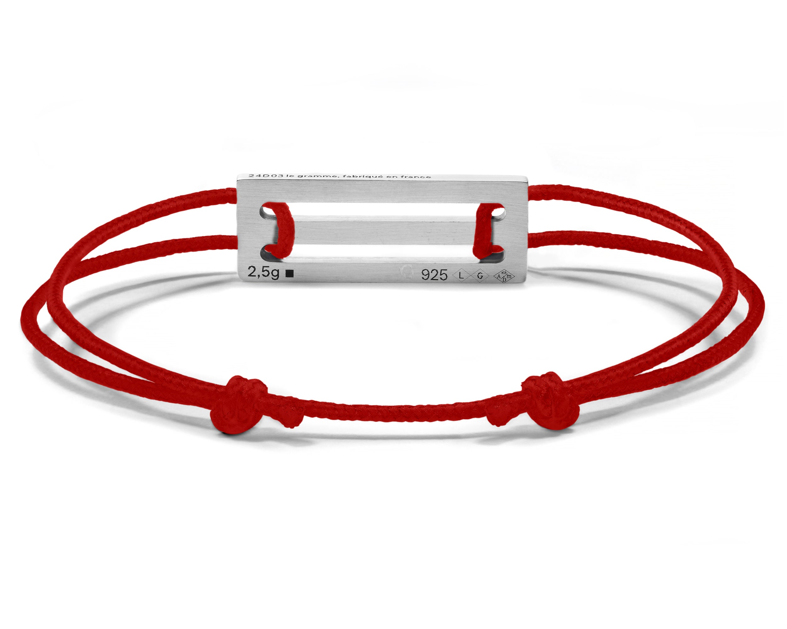 perforated red cord bracelet le 2.5g
