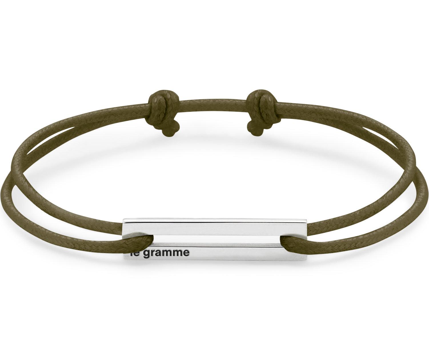 perforated khaki cord bracelet le 1.7g
