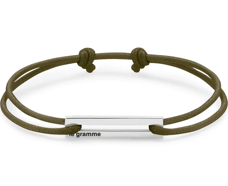 perforated khaki cord bracelet le 1.7g