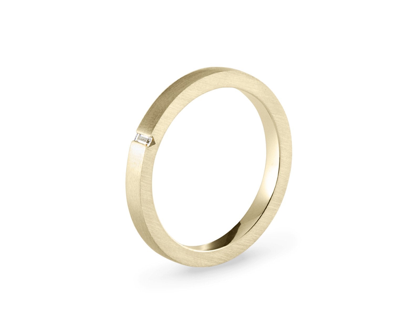 2mm ribbon ring with diamond la 5g