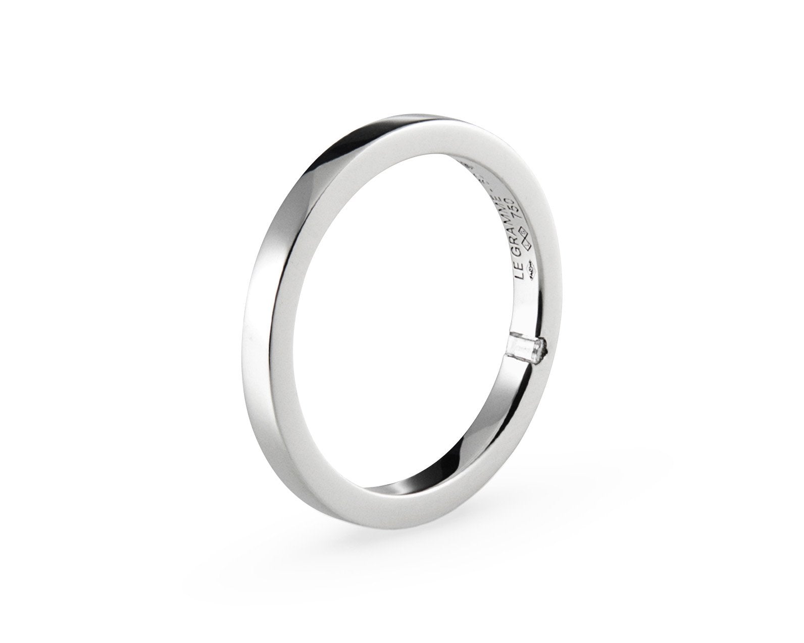 2mm ribbon ring with diamond la 5g