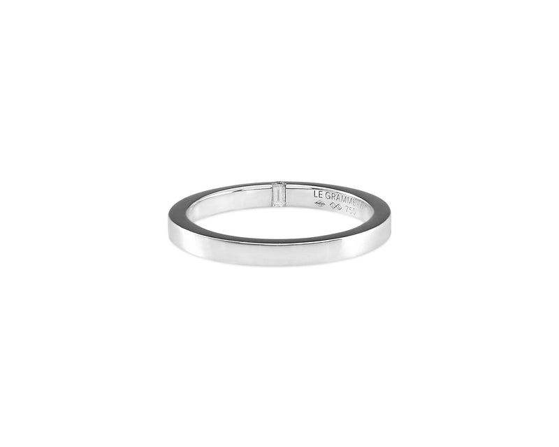 2mm ribbon ring with diamond la 5g