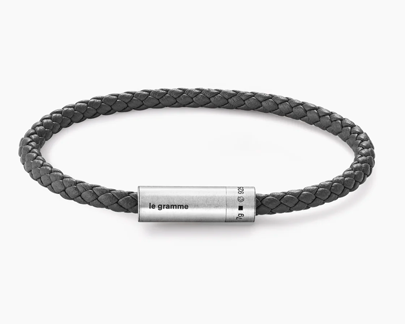 anthracite leather cable bracelet le 7g