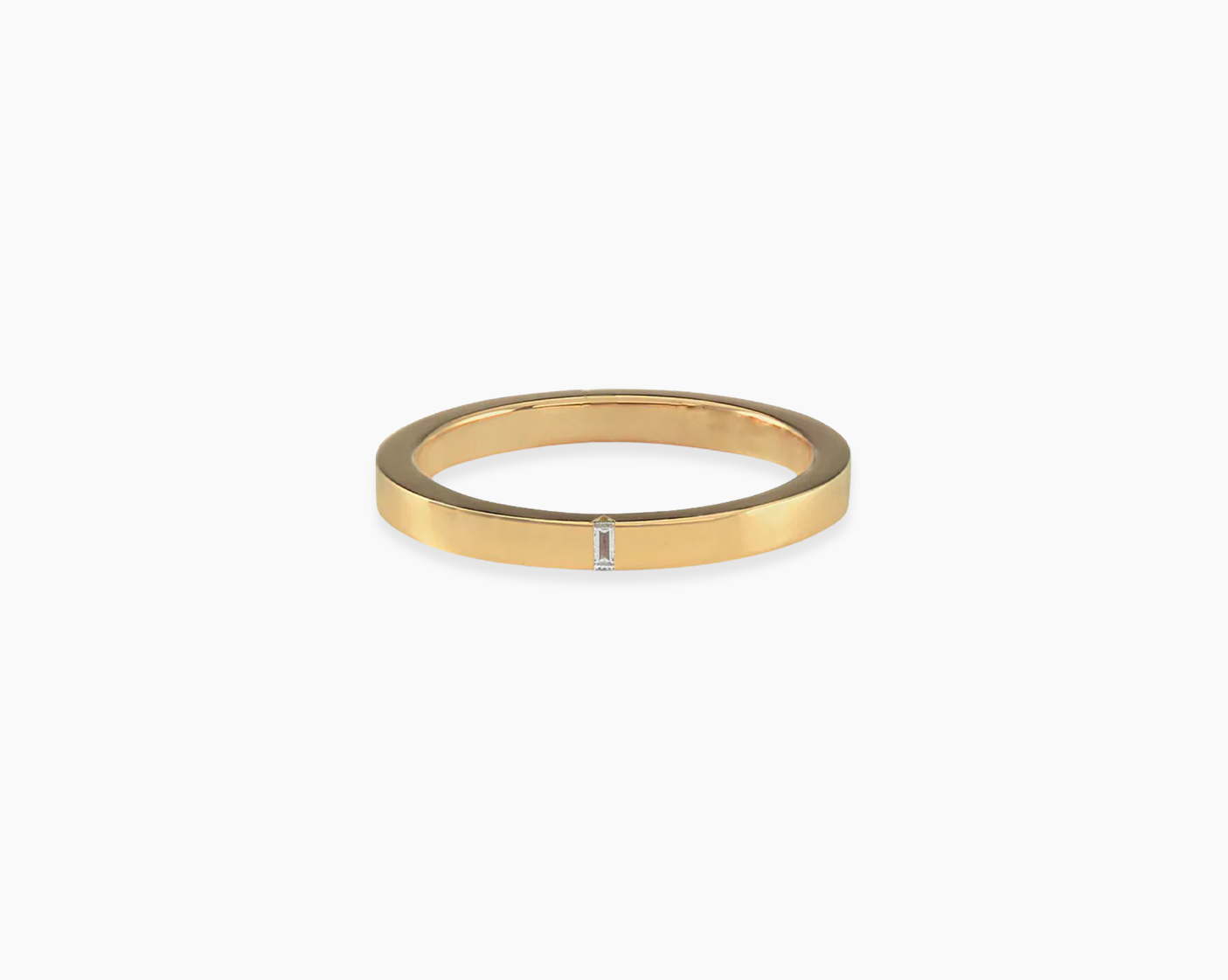 2mm ribbon ring with diamond la 5g
