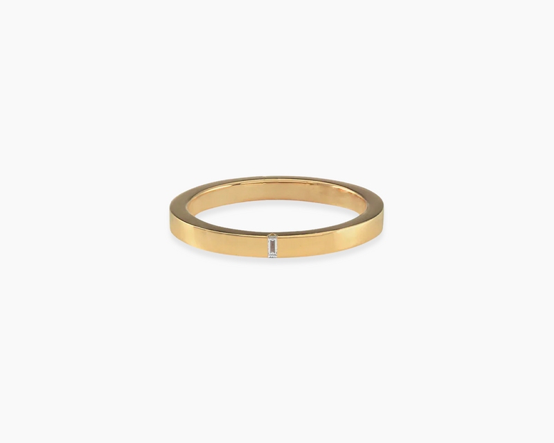 2mm ribbon ring with diamond la 5g