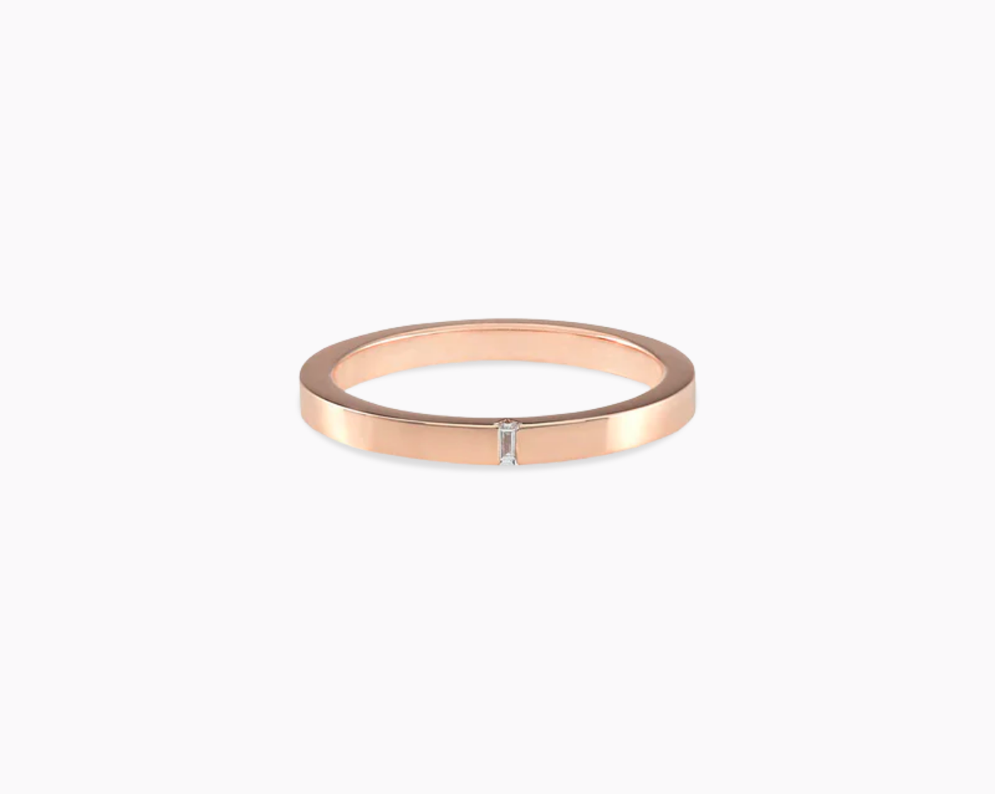 2mm ribbon ring with diamond la 5g