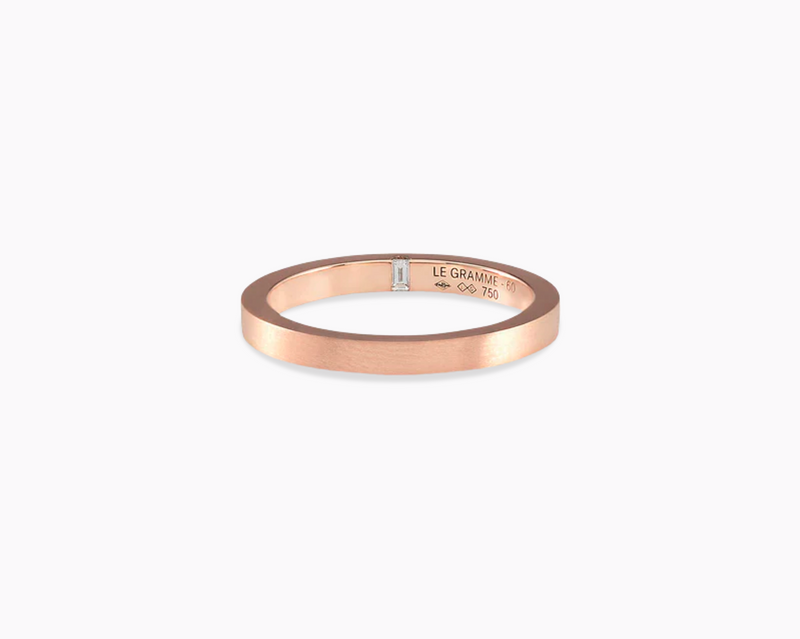 bague ruban 2mm la 5g sertie diamant