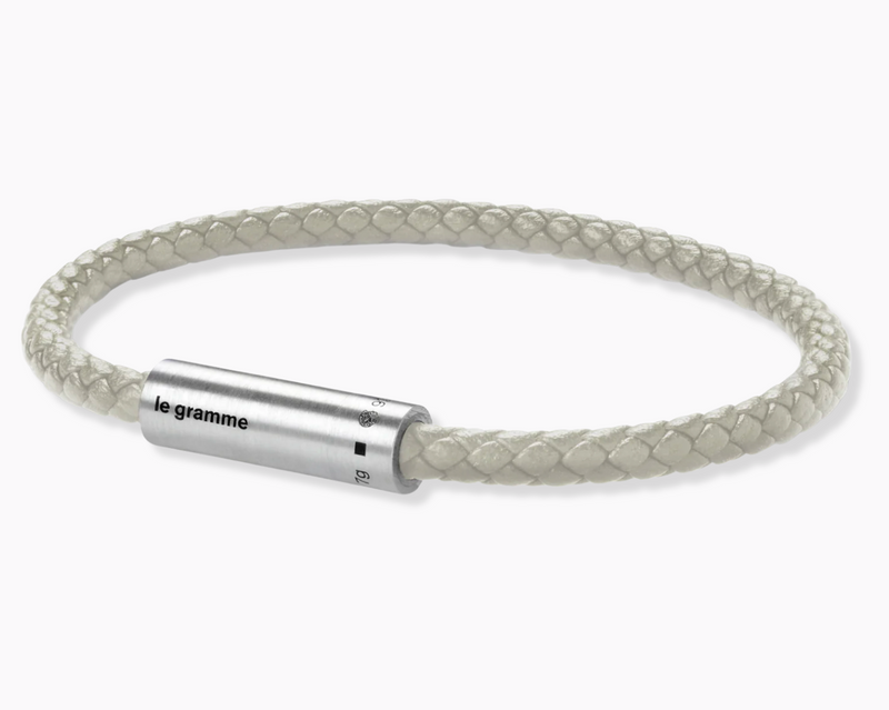 beige leather cable bracelet le 7g