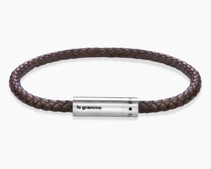 brown leather cable bracelet le 7g