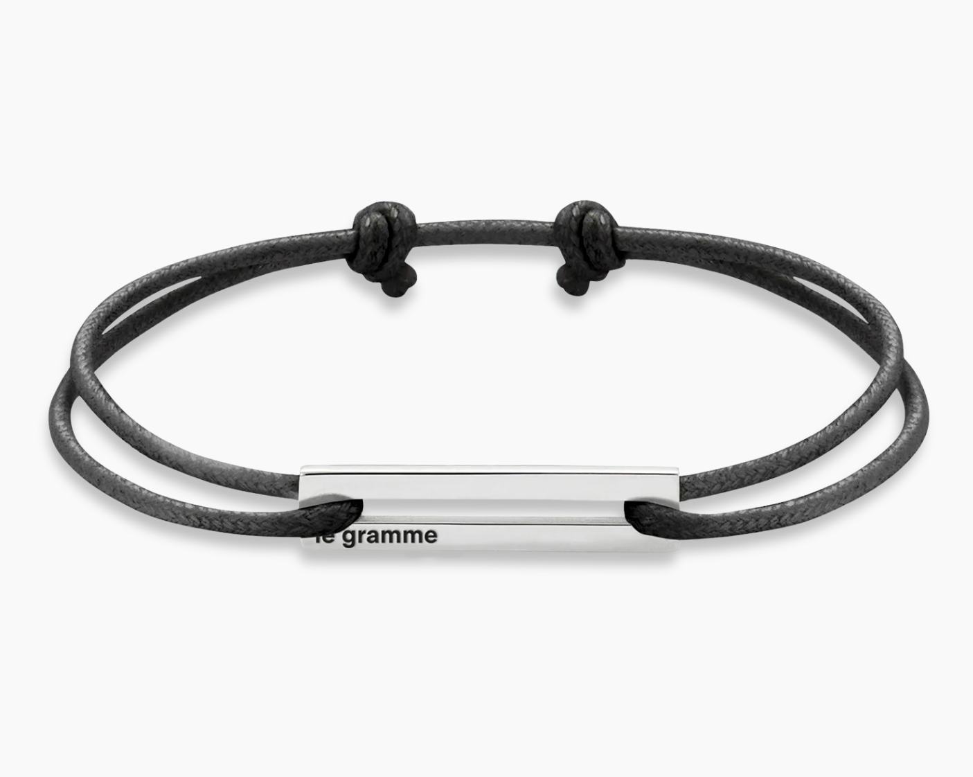 perforated black cord bracelet le 1.7g