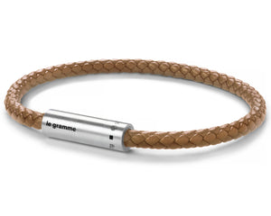 camel leather cable bracelet le 7g