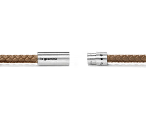 camel leather cable bracelet le 7g