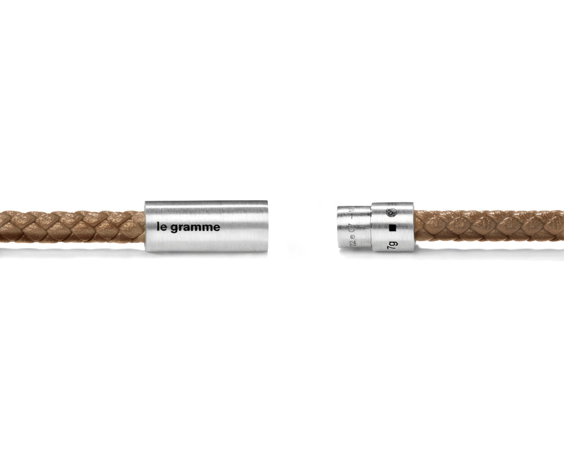 camel leather cable bracelet le 7g