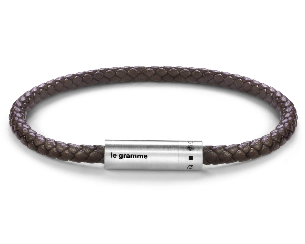 brown leather cable bracelet le 7g