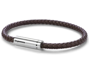 brown leather cable bracelet le 7g