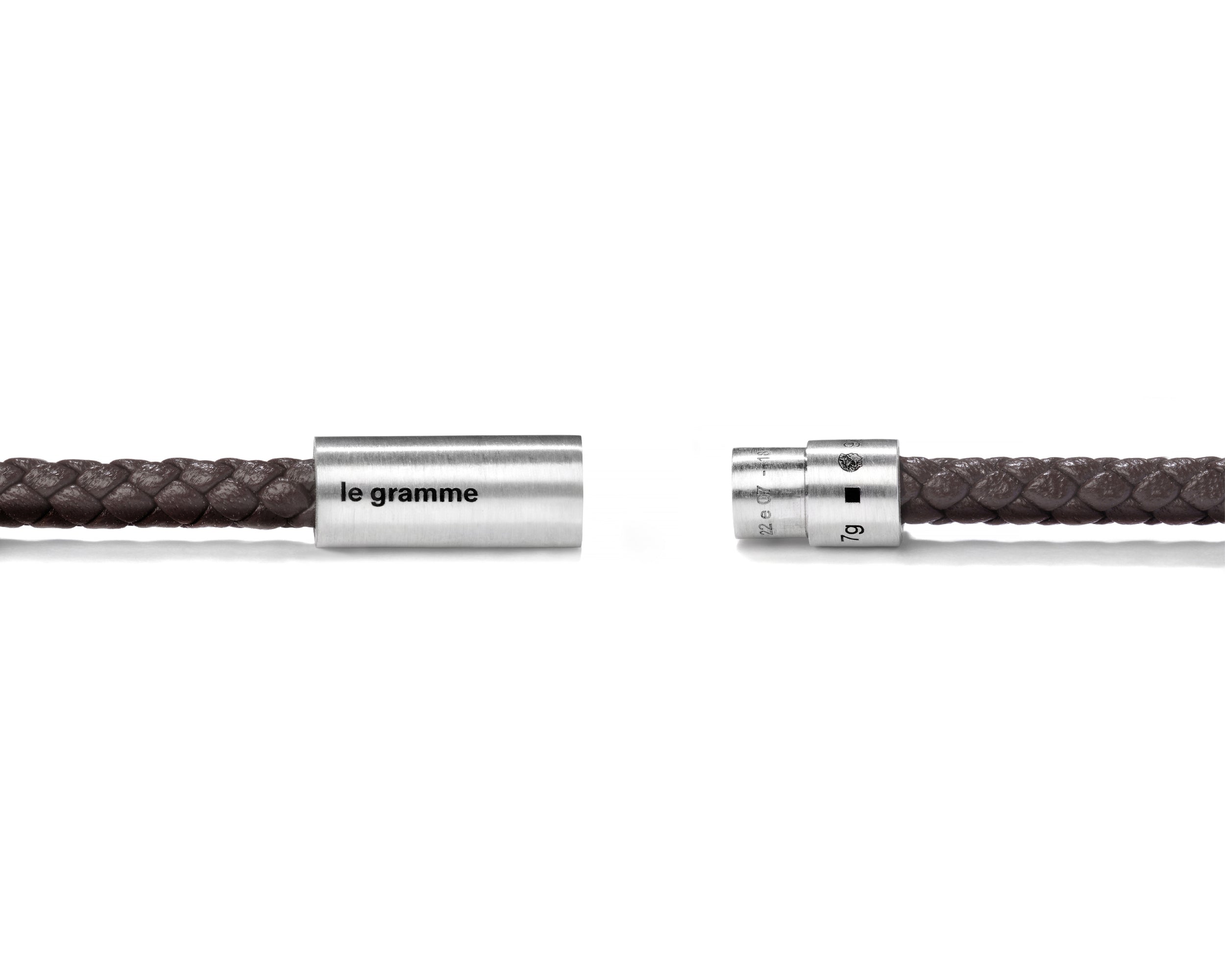brown leather cable bracelet le 7g