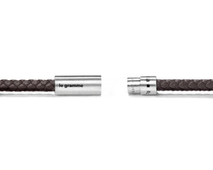 brown leather cable bracelet le 7g