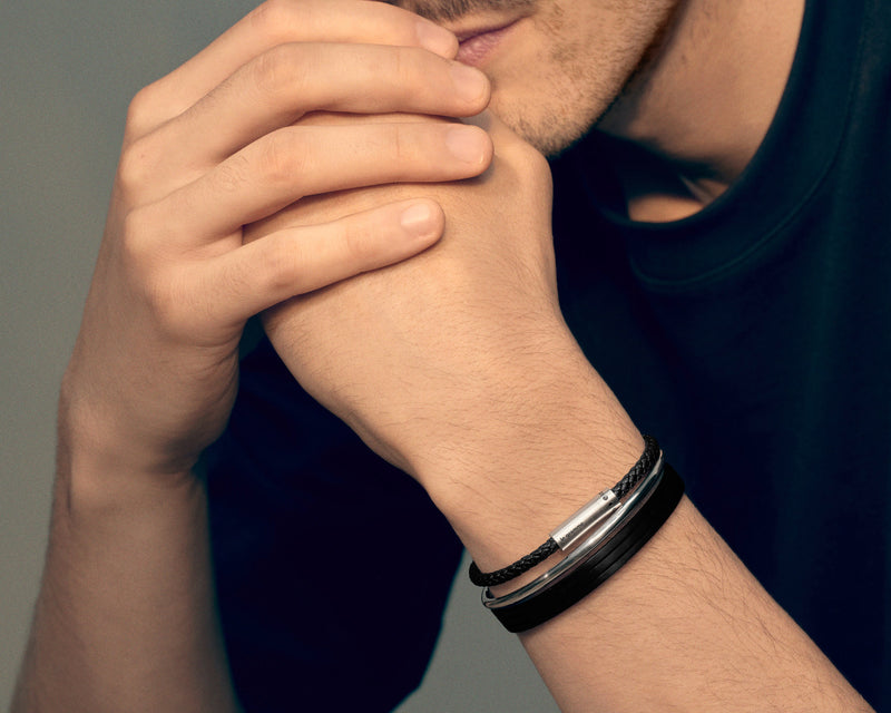 camel leather cable bracelet le 7g
