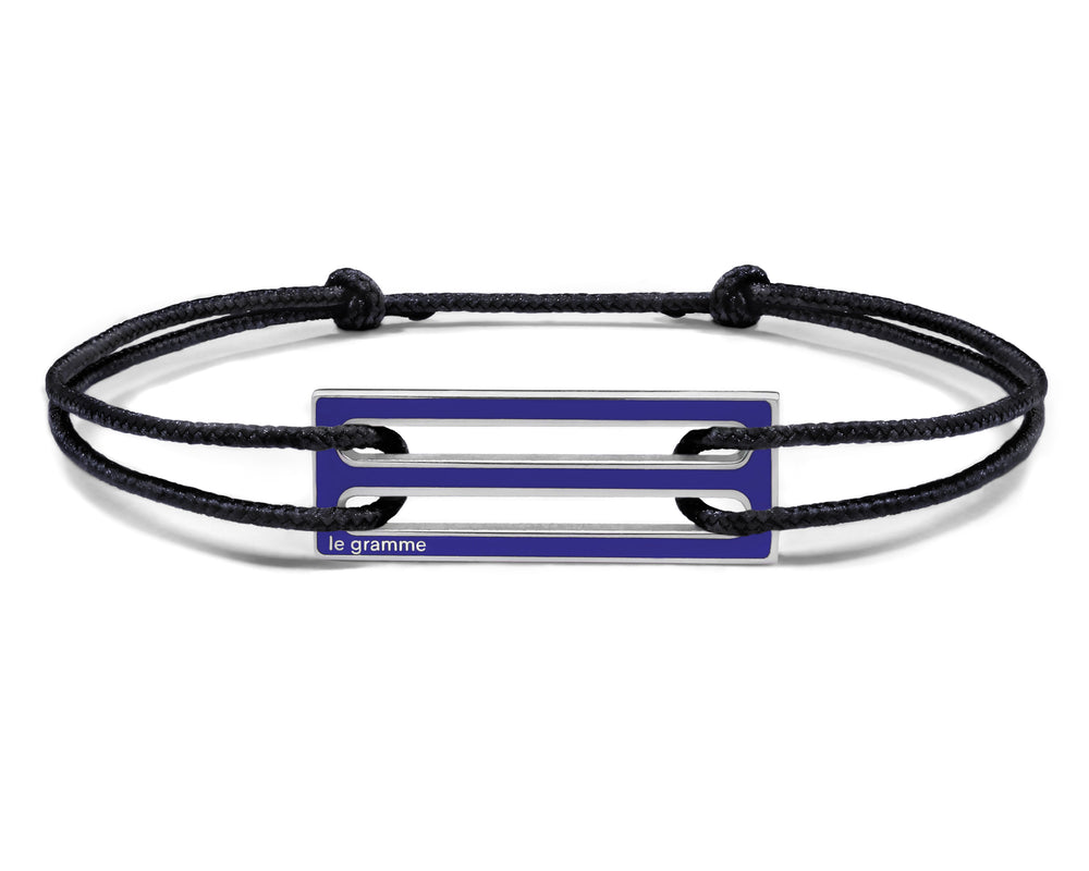 lacquered royal blue cord bracelet le 2,5g