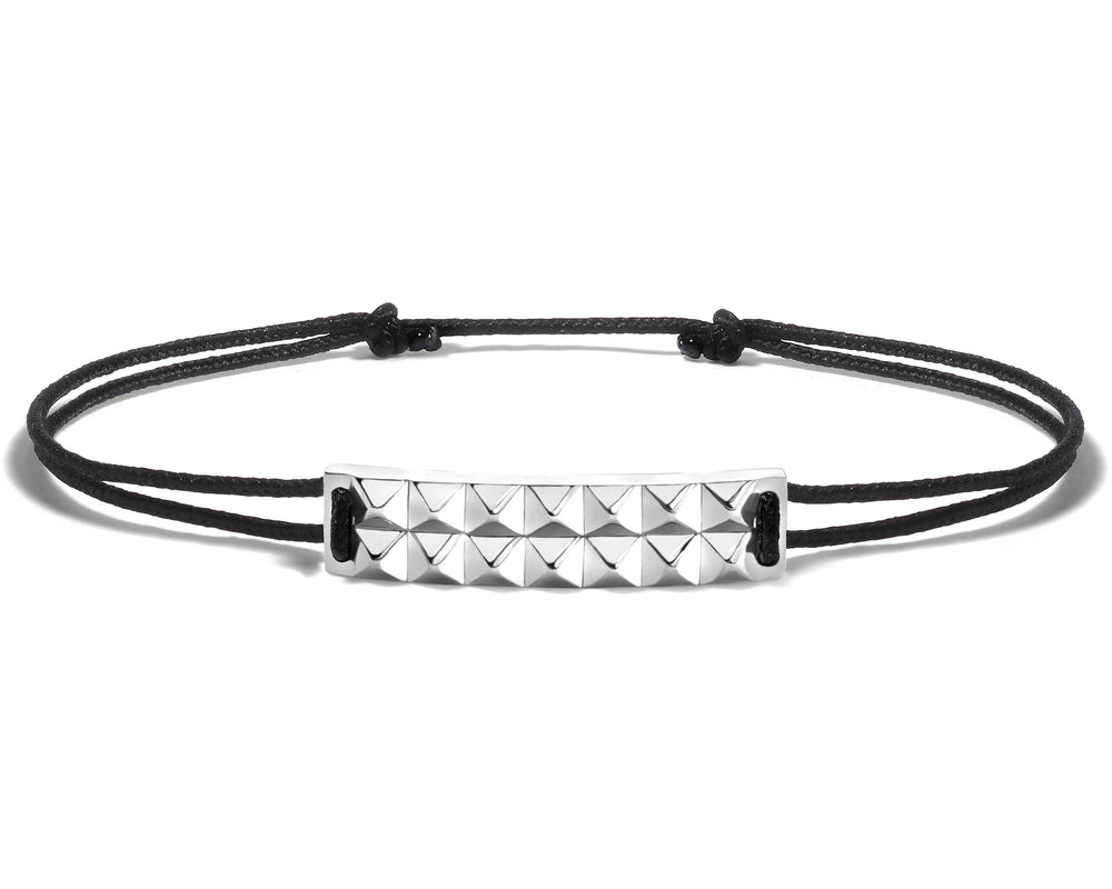 bracelet cordon noir pyramide le 5g