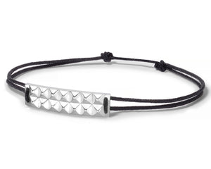 bracelet cordon noir pyramide le 5g