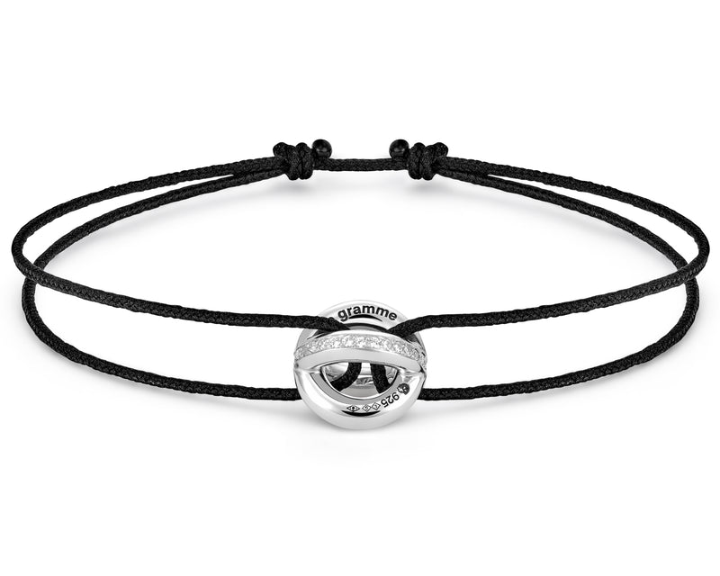black interlaced cord bracelet le 3g crimped