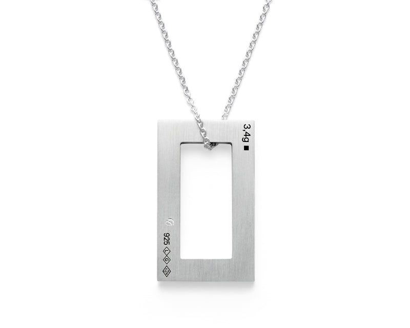 rectangle necklace with sapphires le 3.4g