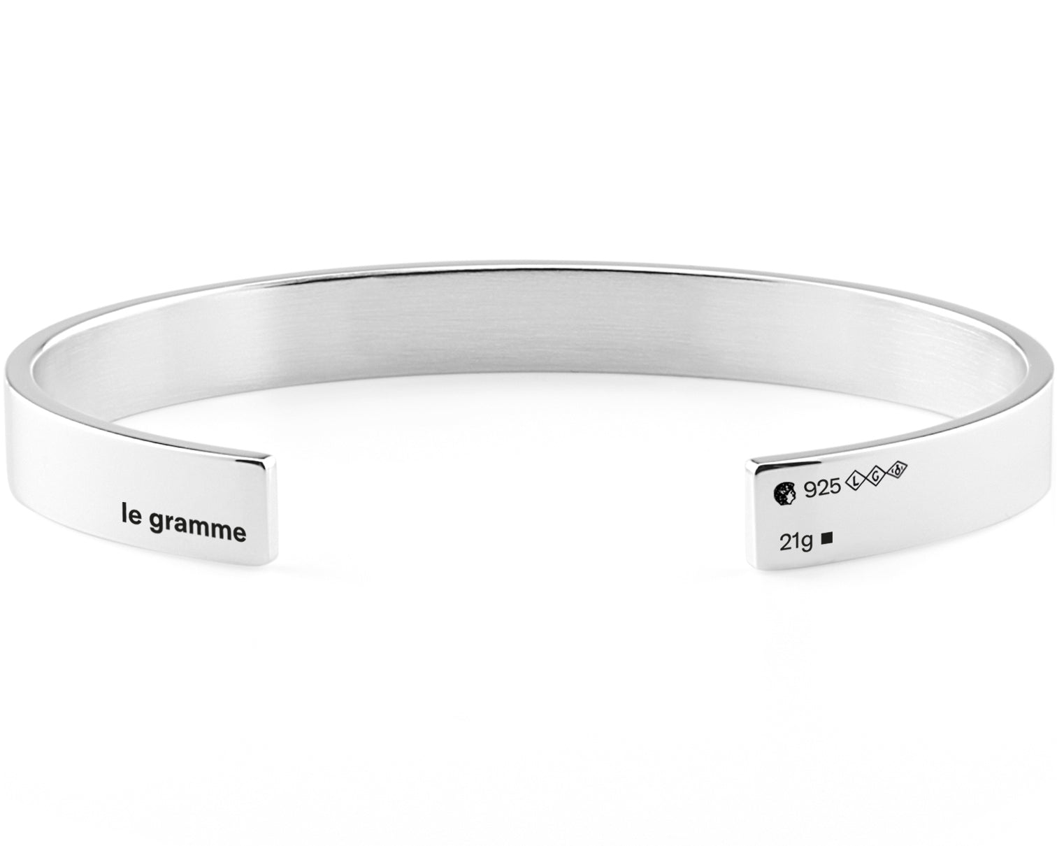 Le Gramme Le 23g polished guilloché bracelet - Silver