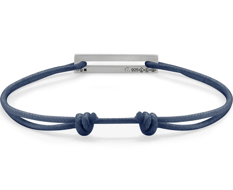 perforated gray blue cord bracelet le 1.7g