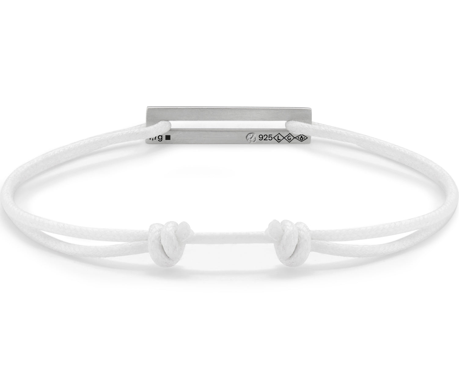perforated white cord bracelet le 1.7g