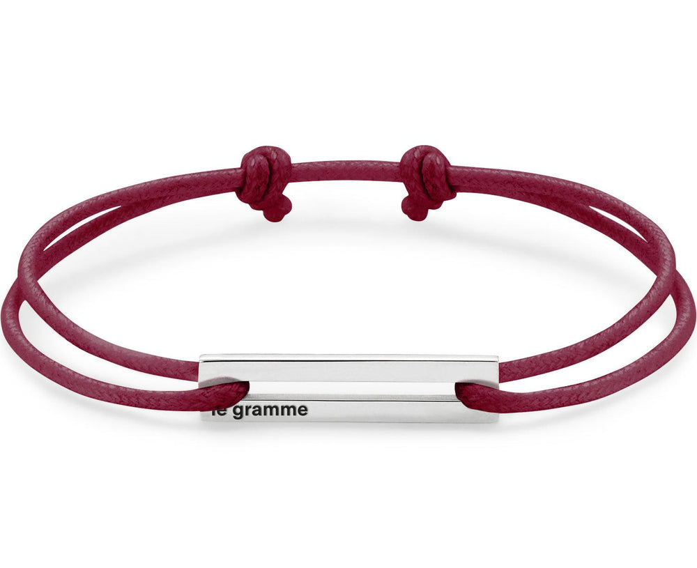 perforated burgundy cord bracelet le 1.7g