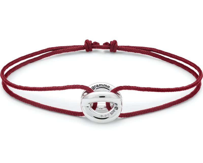 burgundy interlaced cord bracelet le 3g