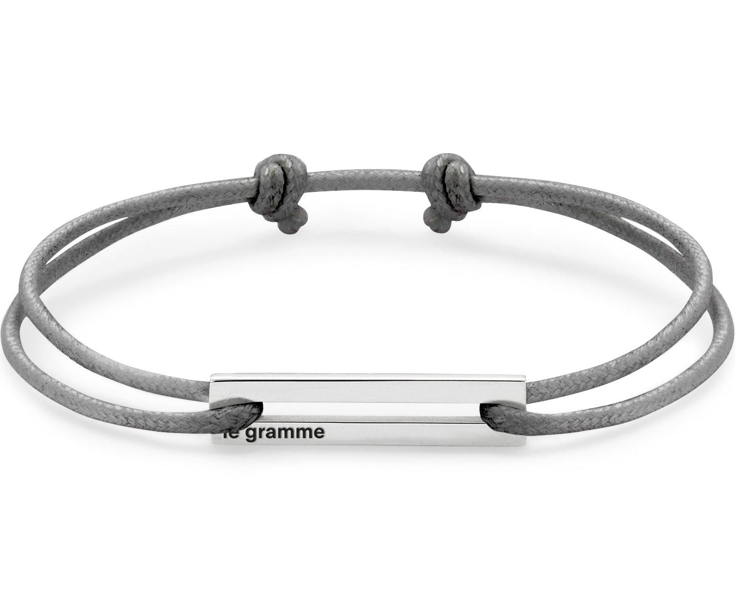 grey punched cord bracelet le 1,7g