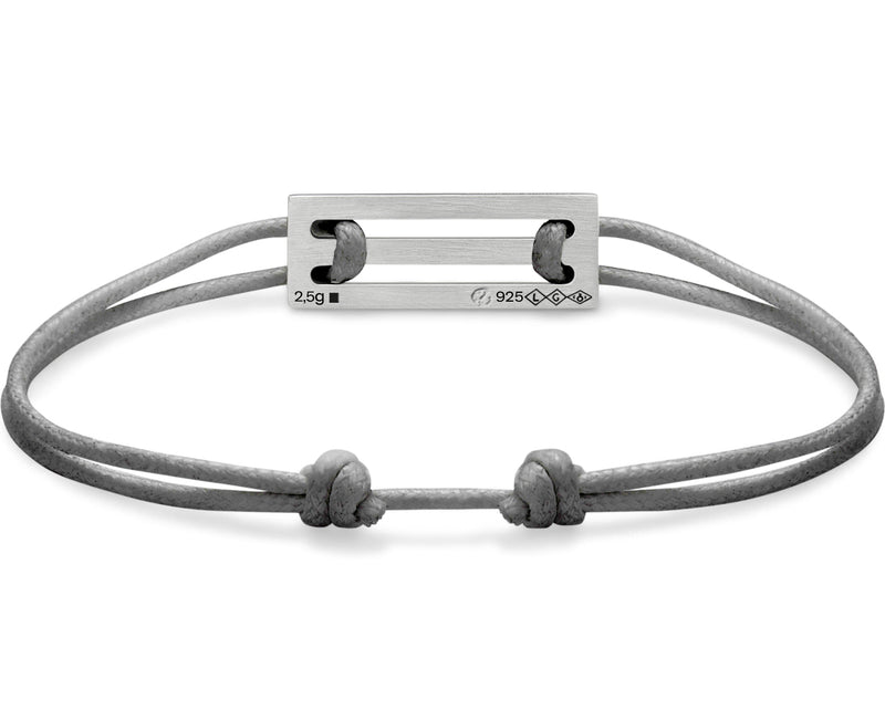 bracelet cordon gris perforé le 2,5g
