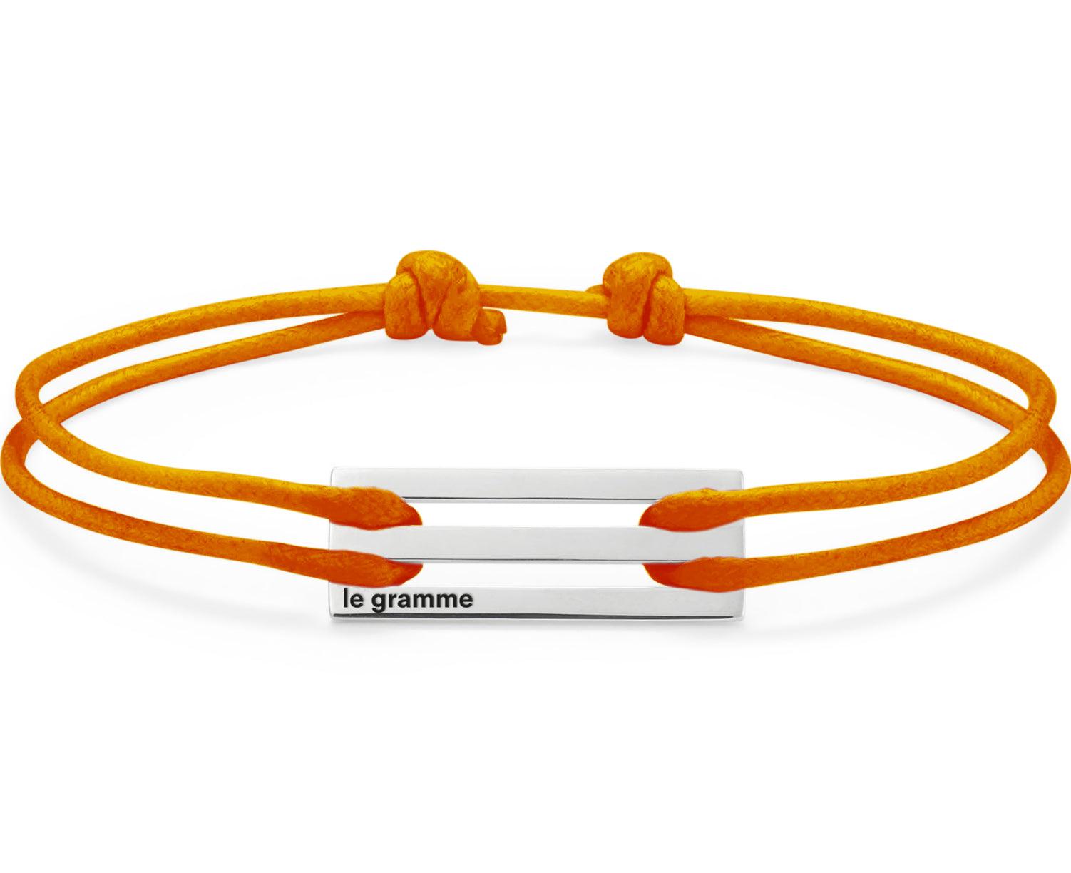 orange punched cord bracelet le 2,5g