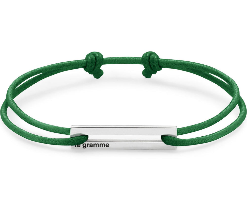 bracelet cordon vert perforé le 1,7g