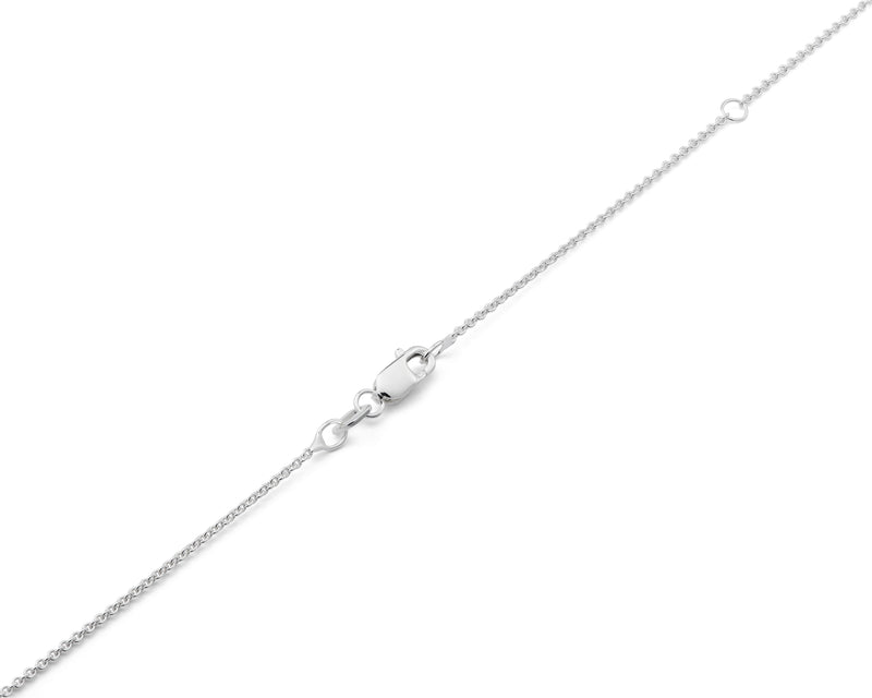 CLARA 925 Sterling Silver Heart Pendant Chain Necklace Rhodium Plated,