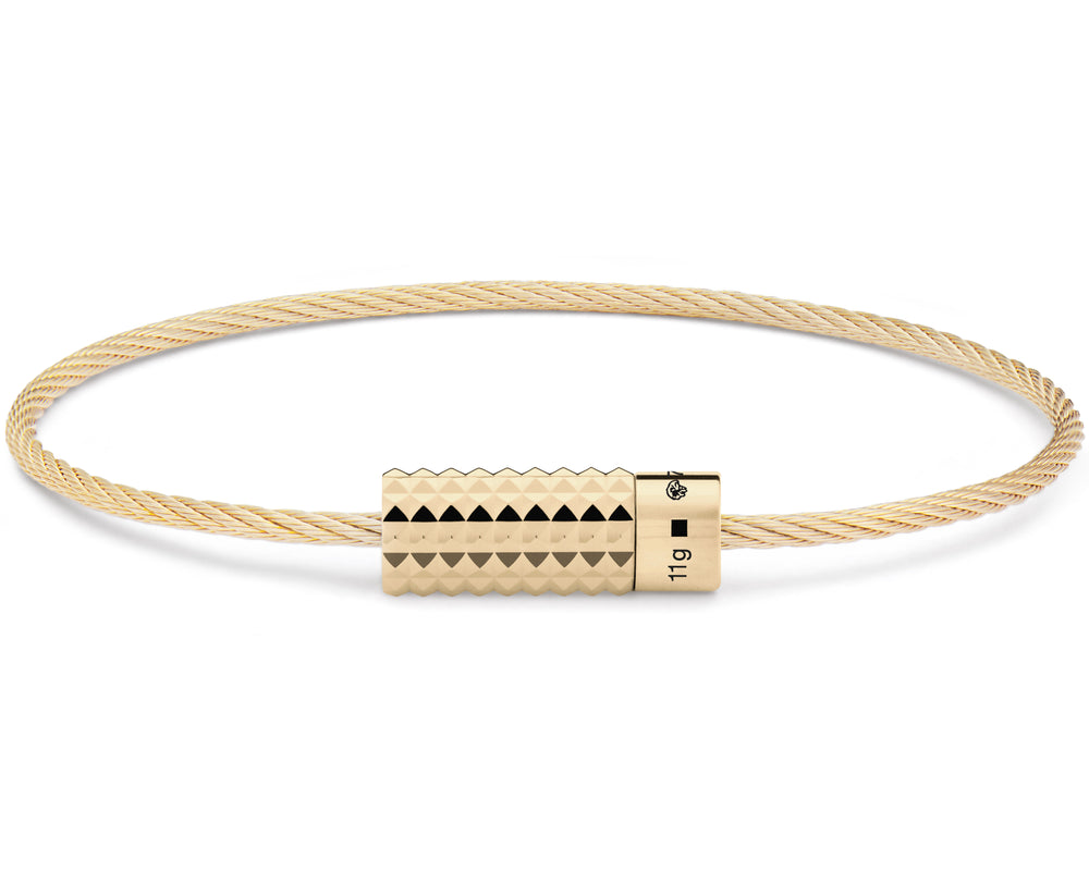 Bracelet câble nœud en Argent 925 et Or 18K Femme/Homme Artisanal 16G -  LOVAPI