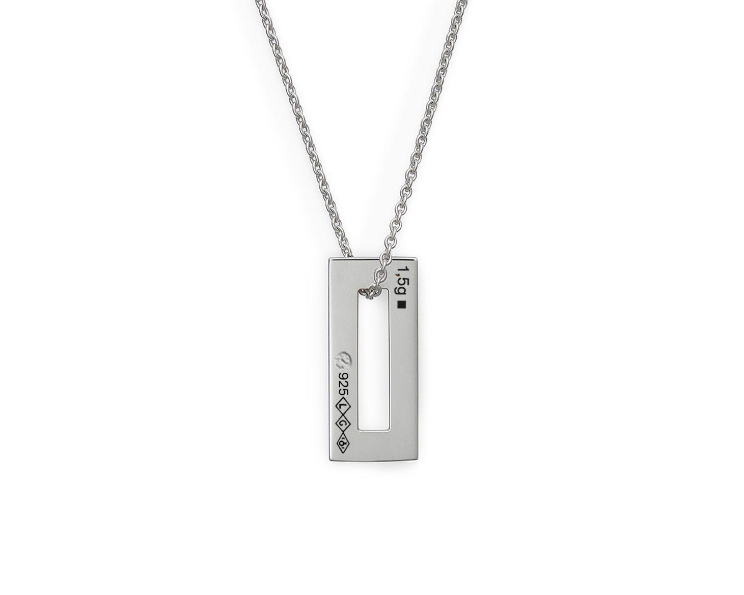 Silver Necklace Set For Men : Rectangle Pendant Necklace and 4.5mm Fig –  Boutique Wear RENN